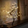 0,45 M / 17,72 pollici 48 LED Cherry Blossom Desk Top Albero bonsai Rami neri chiari per la casa Festa di nozze Natale Decorazione per interni ed esterni