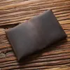 Card Holders Genuine Leather Holder For Men Cowhide Vintage Handmade Short Bifold Slim Small ID Wallet Coin Purse Case Bag