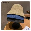 Chapéus de borda ardente praia chapéu coreano de palha verão feminino viseira chapéu chapéu de pescador chapéu de mão tecelando panamá menina de pesca chapau chapéus para mulheres 230511