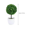 Flores decorativas 2 piezas Bolas de topiario en maceta Árbol artificial Verde