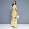 Ethnic Clothing 2023 Aodai Vietnam Cheongsam Qipao Chinese Dress Vietnamese Traditional Elegant Modern Women