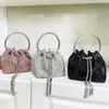 Female Bling Crystal Diamonds Dinner Party Wedding Purses and Handbag Luxury Designer Fashion Bucket Rhinestone Mini Tote Bag 230512