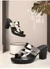 Sandalen dames schoenen zomer dames hoog hakplatform slippers vrouw mode helder lederen comfort open teen 230512