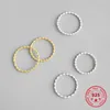 Cluster anneaux coréen réel S925 en argent Sterling Simple motif plaqué or cercle mode rétro torsadé femmes bijoux fins