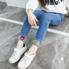 Jeans Girls Pants Spring Auntumn Childrens Skinny Jeans Kids Denim Trousers Baby Fashion Elastic Midje Jeans 2-12T Teenage Clothes 230512