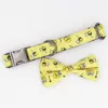 Dog Collars Leashes bee dog collar dog bowtie and leash set for pet dog cat free laser name with telphone number 230512
