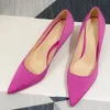 Dress Shoes Elegant Office Women's Pump Sexy Thin High Heels Wedding Party Red Green Silk O0007 230512