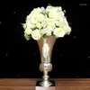 Party Decoration 12pcs)Polish Vases Centerpieces Large Mouth Shape Vase Metal For Home & Wedding Decor Yudao1788