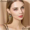 Dangle Chandelier New Fashion Blue Crystal Earrings Irregar Geometry Gold Plated Wave Shape Rhinestone Earring For Women S Dhgarden Dhetn