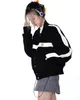 Preppy style vintage baseball jackets womens designer jacket long sleeve cardigan coat