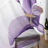 Tenda Viola Fiore Fiore Petalo Arte Per Soggiorno Tende Tulle Trasparente Finestra Trasparente La Camera Da Letto Accessori Decor