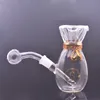 Heady Para Torbası Şişesi Mini Cam Bongs Yağ brülör Boru Haksızca Sigara Boru Boru Gericilik Bong ile 14mm Erkek Cam Yağ Brülör ve Tütün Kasesi