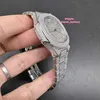 Populära herrar Iced Out Diamond Watch rostfritt stålfodral 40mm Zircon Stones Titta på automatiskt glansigt armbandsur