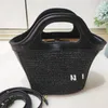 Plaj Crossbody Bags Saman çanta bohem tarzı kova çantası inek derisi sap dokuma torbası messenger cüzdan metal harf toka kapanma tasarımı düz ayarlanabilir kayış