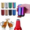 Nouveau ouvre-bouteille en acier inoxydable automatique pousser vers le bas magnétique ouvre-bouchon de bière barre cuisine vin Gadgets outils ouvreurs