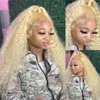 40inches Long 613 Lace Frontal Wig Deep Wave 13x4 Blonde Lace Front Wig Human Hair Pre Plucked HD Lace Curly Wig Synthetic