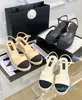 2023 Designer sandalen vrouwen sexy hoge hakken buiten comfortabele platte schoenen trouwjurk zwart witte schoen enkelband sandalen met doos 35-40