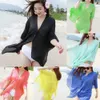 Örtünen Kadınlar Seksi Şifon Bikini Kapak Plaj Mayo Elbise Eşarp Pareo Sarong Wrap