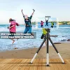 Tripods Mini Mini Tripod 2 قسم قابلة للتمديد سطح المكتب حامل 1/4 بوصة يتصاعد المسمار للهاتف ILDC كحد أقصى. تحميل 0.5 كجم أسود