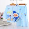 Piżama dla dzieci dziewczęta letnie bawełna sutowa 1-11t Dzieci odzieży domowej Dzieci lekkie zgodne piżamę Carton ubrania pullover 230511