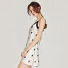 Women's Sleepwear Real Silk Pajamas Female Summer Print Polka Dot Sleepdress Mulberry Knee-Length Sexy Fancy Women Nightgown