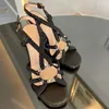 Sandalen Damen Sandalen Leder 100 % Damen Slides 35-42 Mit Box und Staubbeutel Gesteppte Jelly-Plattform Sommer