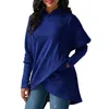 Women's Hoodies Womens Long Sleeve Hooded Asymmetrical Hem Wrap Hoodie Solid Casual And Loose Fit Sweatshirt Outwear Pullover