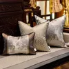 Cuscino di lusso moderno in stile cinese patchwork copriletto marrone grigio con nappe 45 x 50 50 cm