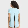 L-359 Camisa de manga curta com amarração nas costas Alças borboleta Tops de yoga Nude Sense T-shirts Camisas de corrida de secagem rápida Moletom respirável legal
