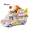 Blokken mini -onderdelen City Outing Bus Compatibele vrienden Camper busje Camping Car Princess Model Bouwstenen Sets Bakstenen speelgoed voor meisjes 230511