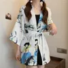 Roupas étnicas japonesas quimono mulheres tradicionais cardigã branco praia yukata cosplay roupas asiáticas haori