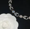 2023Gold silver gemstone sunflower chains necklace. Fashion brand luxury necklace designer for women Personality designer jewelry