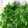 Flores decorativas 2 peças Plantas artificiais Ivy folhas verdes de casamento externo caseiro cesta de casca de casa pingente de varanda