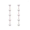 Boucles d'oreilles créoles tendance Simulation perle longue femme lune étoile fleur strass mariage pendentif mode bijoux coréens