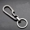 DHL Shipping K2512 Titanium Quick Release key Chain Clip مع 1 حلقات مفتاحية شديدة العمل في الهواء الطلق Carabiner Keychain Clip للرجال والنساء (رمادي)