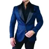 Abiti da uomo Blazer Motivo floreale Uomo per matrimonio Slim Fit Smoking da sposo 2 pezzi Giacca con pantaloni Scialle Risvolto Moda maschile Blazer Costume