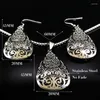 Necklace Earrings Set 2023 Stainless Steel Jewelry Women Silver Color Sets African Parure Bijoux Africaine S17612S07