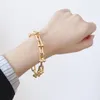 Chain High Quality Gold Color U Bamboo Joint Style Bracelet Bangle For Women And Men Fashion Jewelry DB005 230511