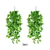 Flores decorativas 2 peças Plantas artificiais Ivy folhas verdes de casamento externo caseiro cesta de casca de casa pingente de varanda