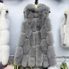 Women's Vests 2023 Winter Real Fur Natural LUCKY Vest Women's Mid-Length Hooded CoatMeet Your Favorite Jacket Null B