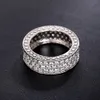 2023 Top Verkauf Eheringe Luxusschmuck 925 Sterling Silber Füllung Vollpflaster Weiß 5A Kubikzircon CZ Diamant Handgemacht Party Frauen Verlobungsband Ring Geschenk