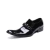 British Style Plus Size Solid Color Formal Shoes Elegant Pointed Toe Dress Shoes Classic Patent Leather Mane Business Shoes