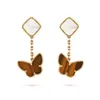 Four Leaf Clover Earring Fashion Classic Dangle Earrings Designer Woman Agate Mother of Pearl Moissanite Valentines 선물 교사이 귀걸이