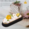 Bakningsverktyg 6st ovala tårta ringar värmebeständiga perforerade kakor mousse ring non stick bakprodukter mini mögel