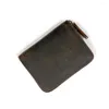 財布上トップ本革のメンズウォレットコインカードバッグ男性用ジッパー財布のためのレトロハンドメイド