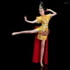 Vêtements ethniques Femme Costume de danse jazz Water_Dance Dress Chinese Folk Modern Latin Performance Jupe