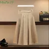 Vestido de duas peças O-pescoço de saia Midi Skirt de duas peças de duas peças de traje sexy de roupas femininas elegante terno coreano Conjunto de roupas 230512