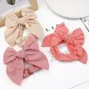 Cotton Fable Bows Elastic Hair Bands 4" Women Scrunchies Cute Bunny Ear Hair Ties Rope Hair Rubber Bands Girls Headwear