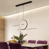 Lampadari Nordic Black Gold con telecomando Sala da pranzo Living Lampada a sospensione Apparecchi di illuminazione per interni