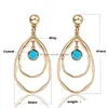 Dangle Chandelier New Fashion Blue Crystal Earrings Irregar Geometry Gold Plated Wave Shape Rhinestone Earring For Women S Dhgarden Dhetn